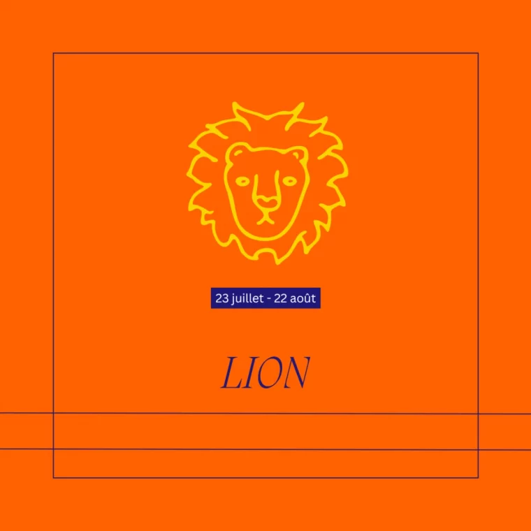 lion horoscope 2024 sur fond orange