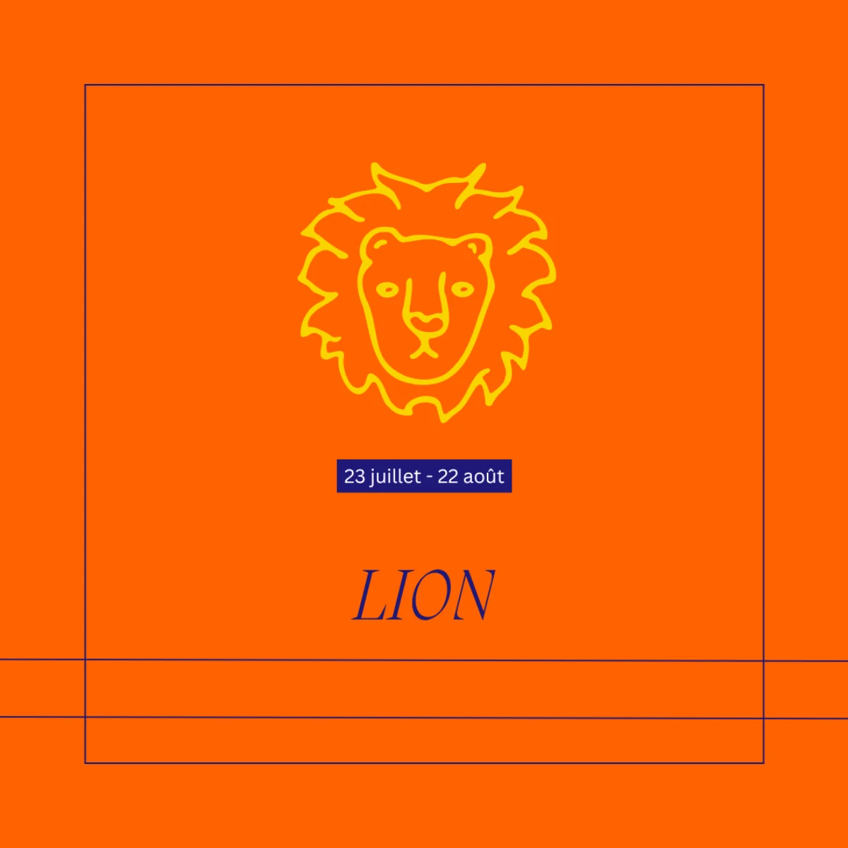 lion horoscope 2024 sur fond orange