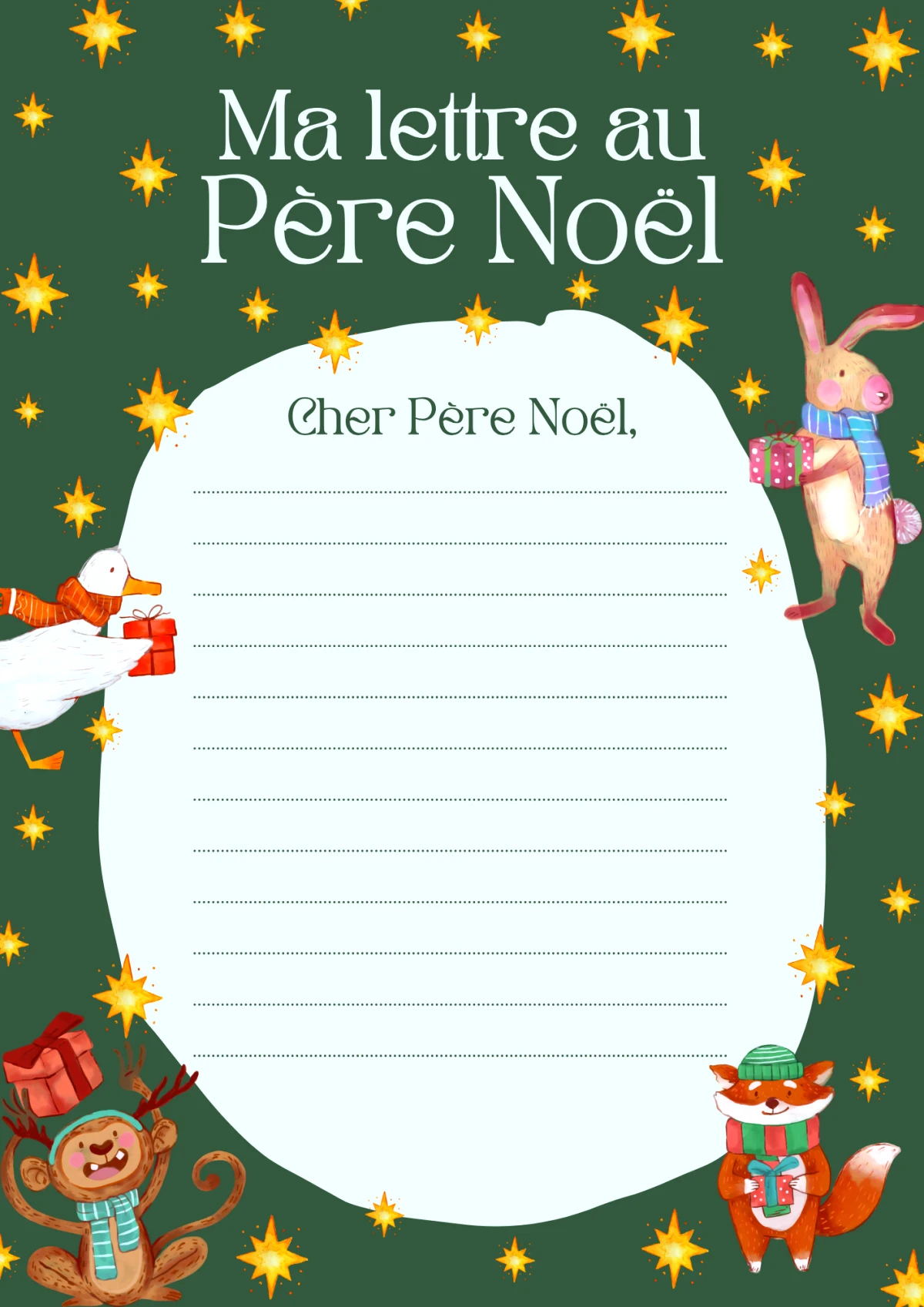 ma lettre au pere noel maternelle