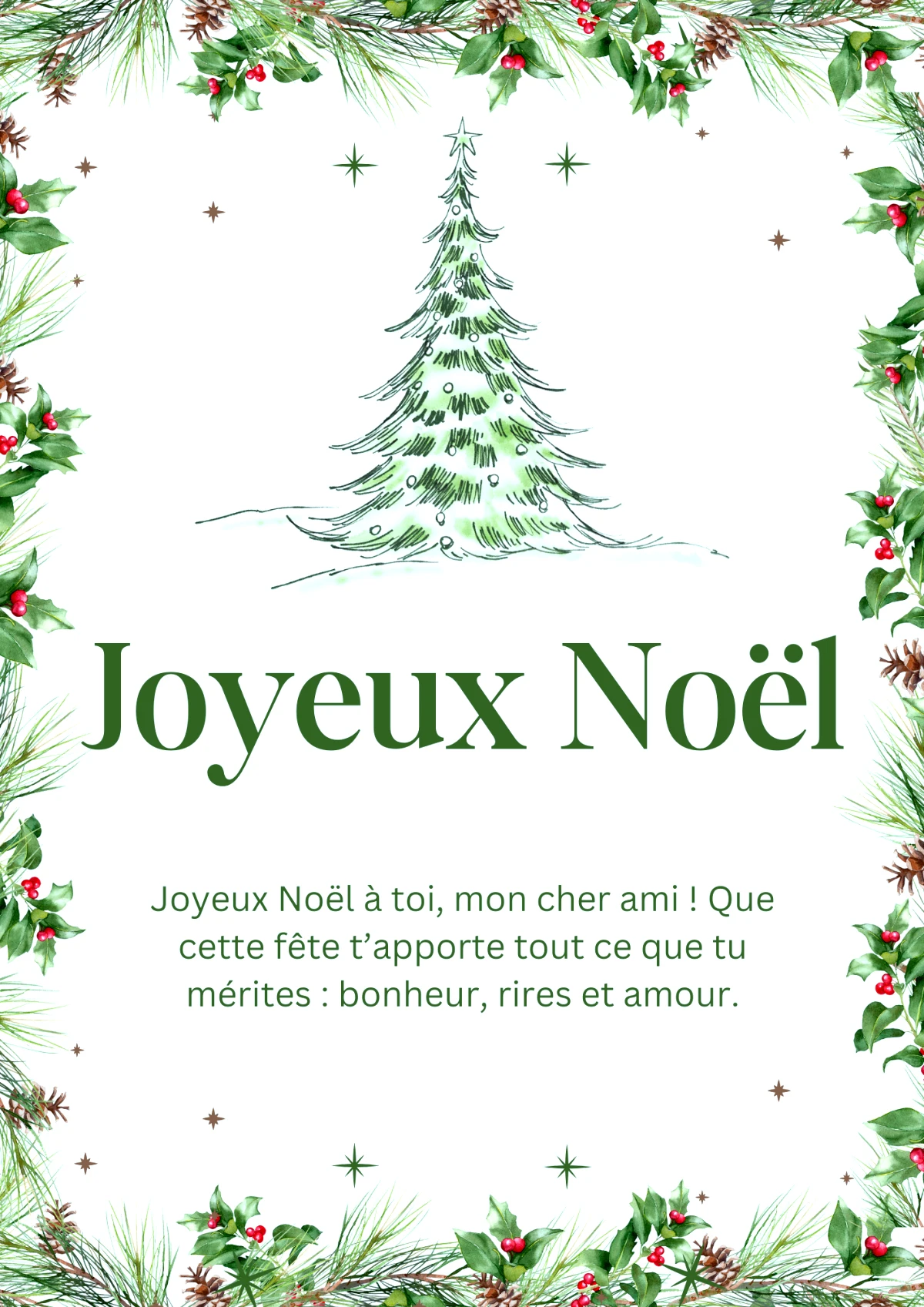 modele de carte de voeux joyeux noel a envoyer