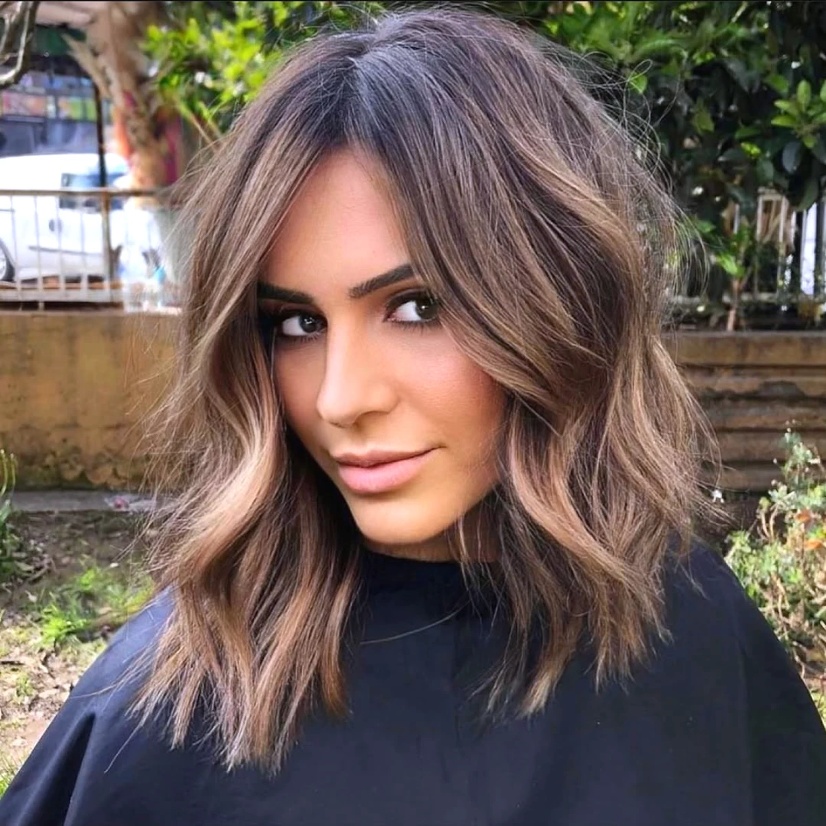 ombre hair pour un carre long femme brune