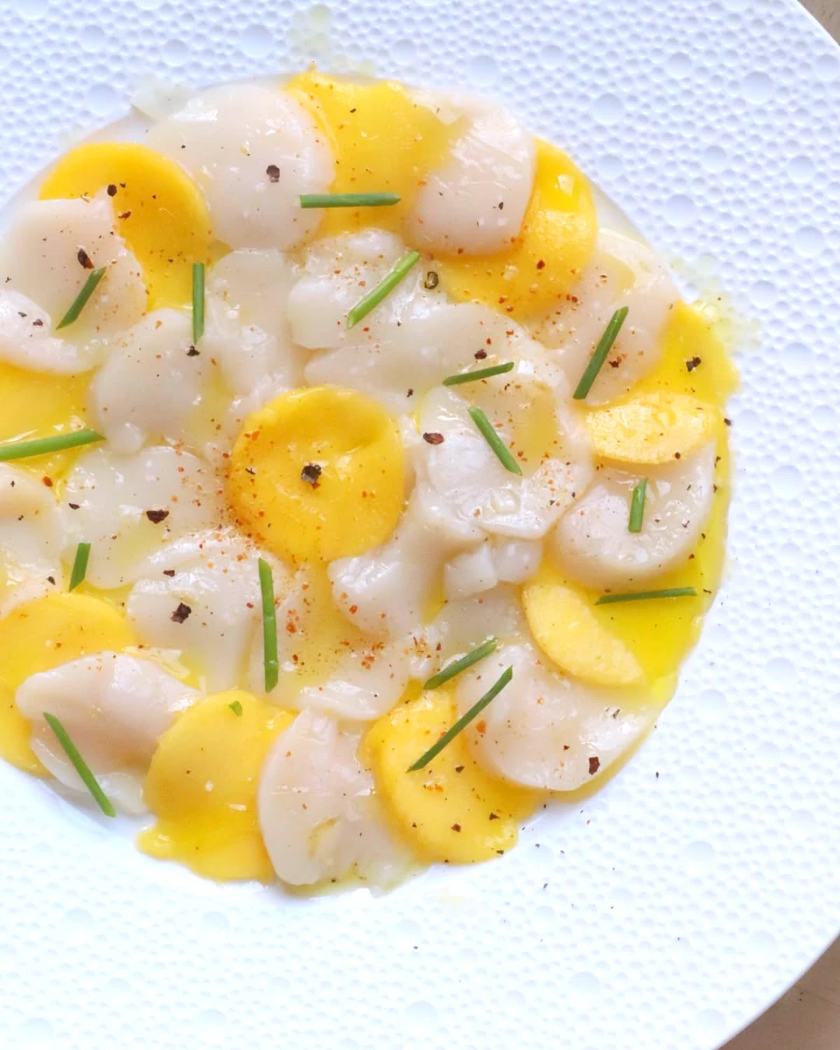 recette entre nouvel an carpacio de saint jacques avec mangue et yuzu