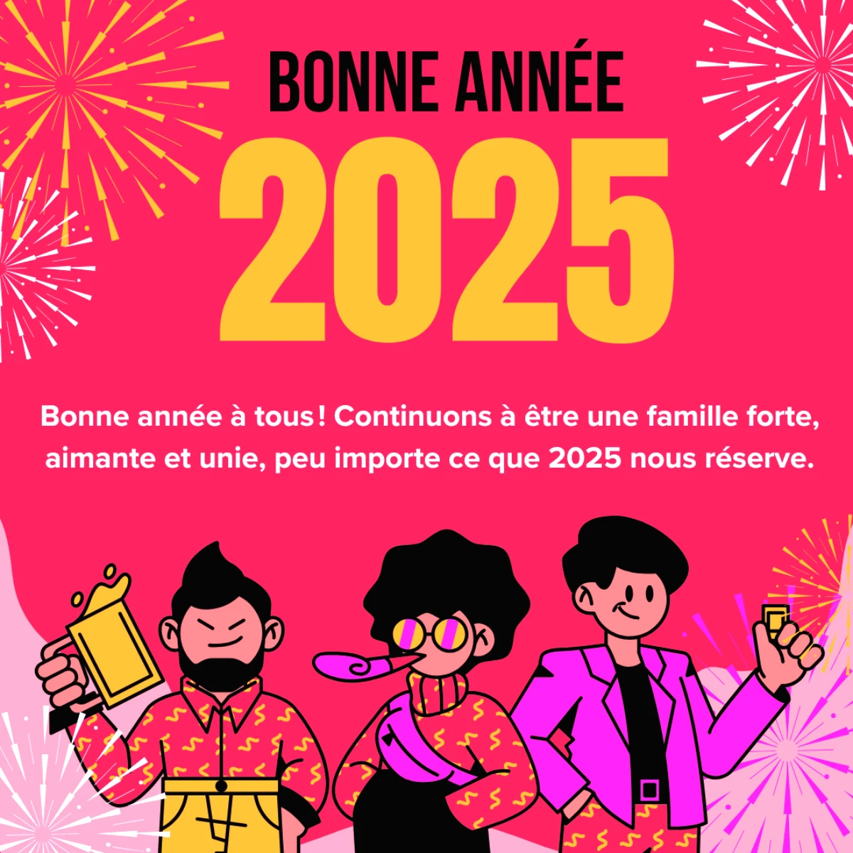 souhaiter nouvel an 2025 a la famille image design original