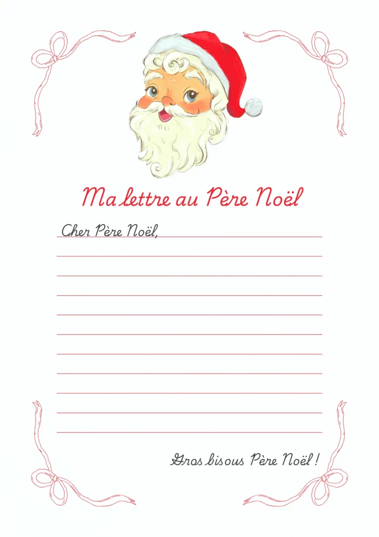 super mignon design lettre pere noel simple