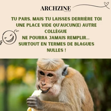 animal texte depart collegue humour singe nature ecriture message