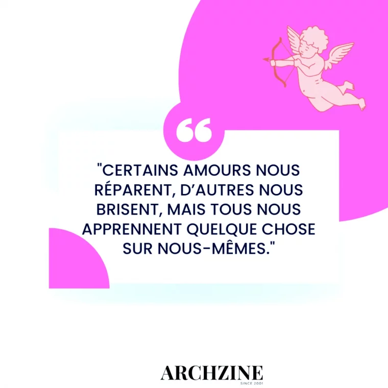 aphorismes sur l amour design sur rose et blanc
