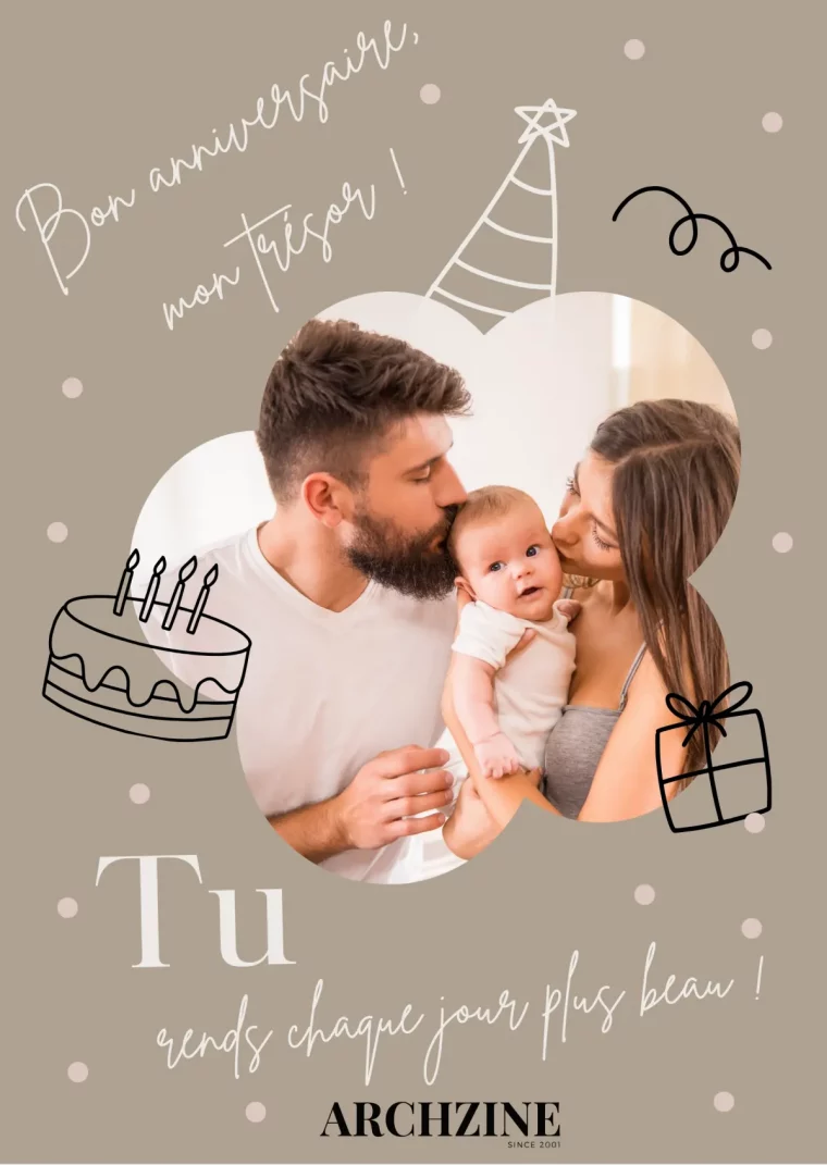 carte anniversaire famille mere pere bebe souhait fete