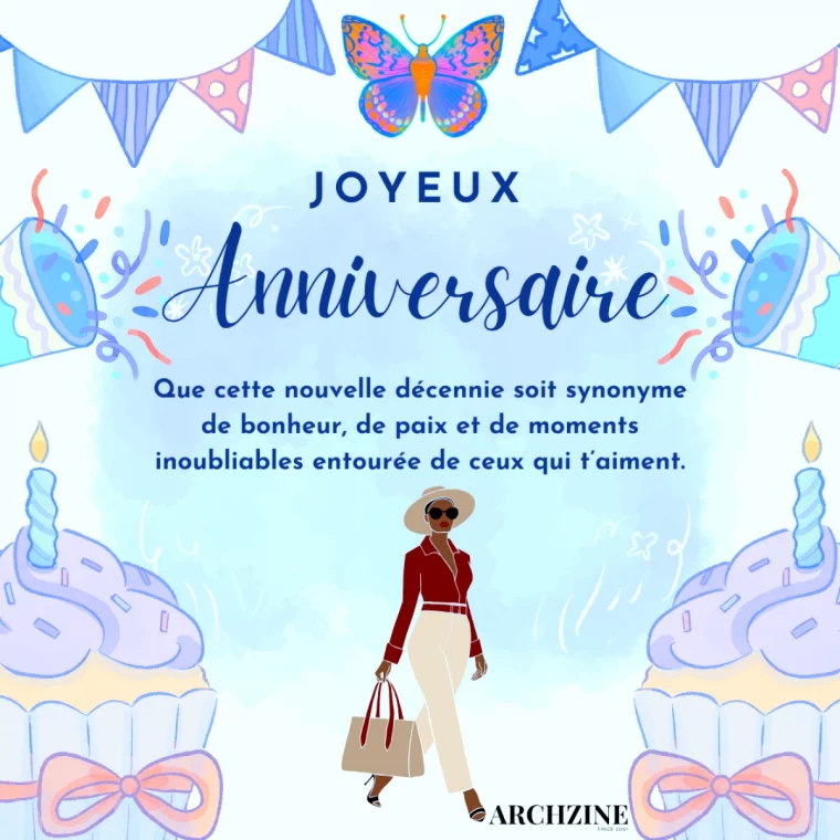 carte chic avec un message pour aniversaire 60 ans