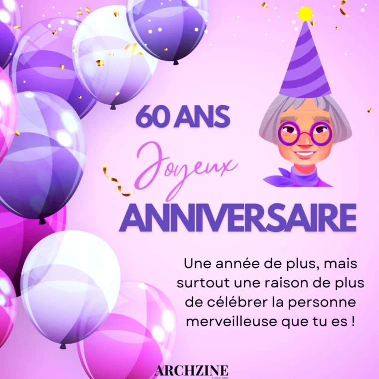 carte drole pour souhaiter un joyeux anniversaire a une femme de 60 ans
