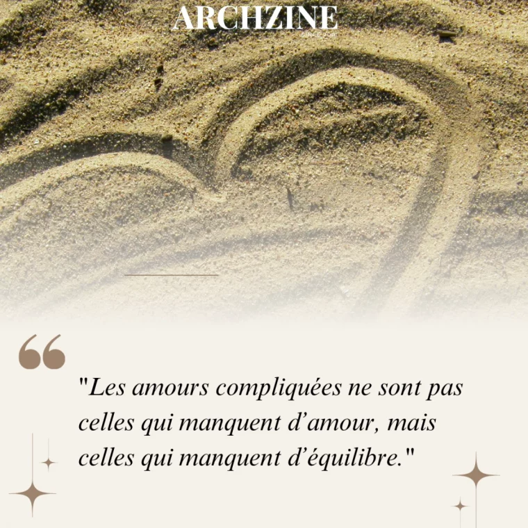 citation amour image coeur sur un sable