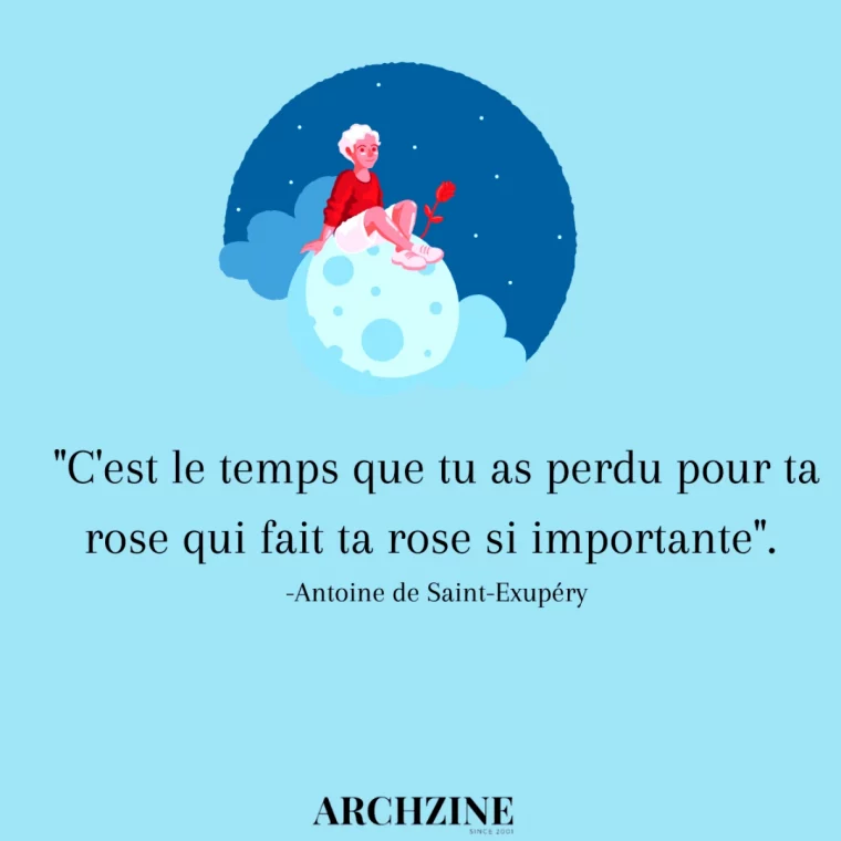 citation petit prince rose illustration