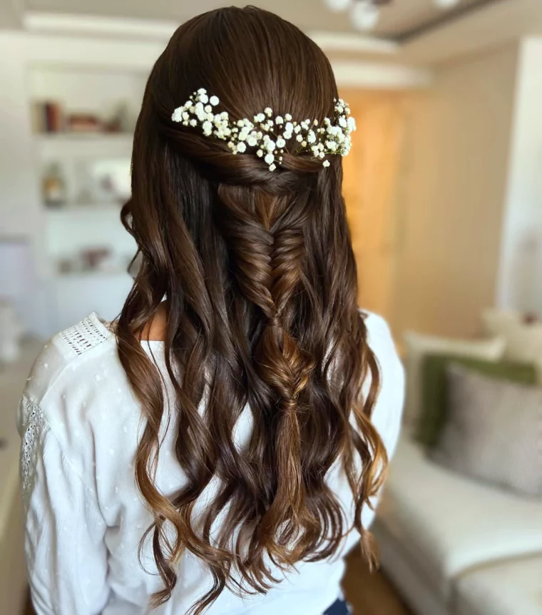 coiffure mariage cheveux mi long