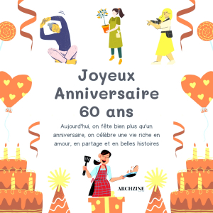 comment souhaiter un joyeux anniversaire femme 60 ans illustration