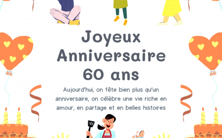 comment souhaiter un joyeux anniversaire femme 60 ans illustration