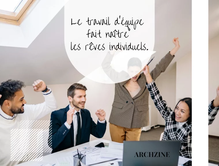 equipe travail bureau office sous pente femmes hommes celebration reussite