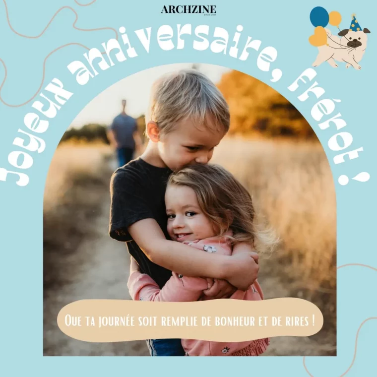 frere soeur photo lien familiale carte voeux anniversaire touchante