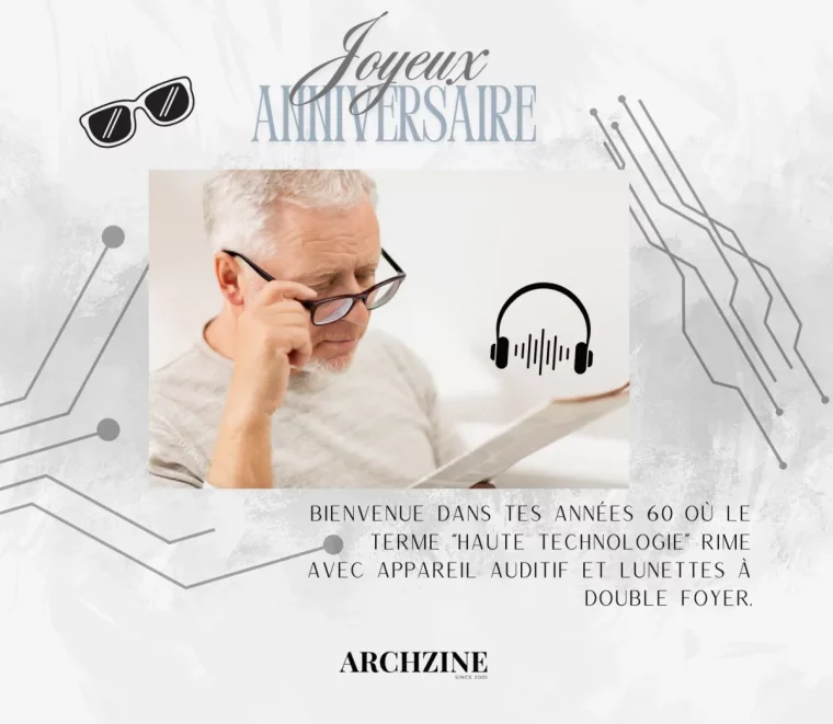 joyeux anniversaire humour lunettes vue homme lecture