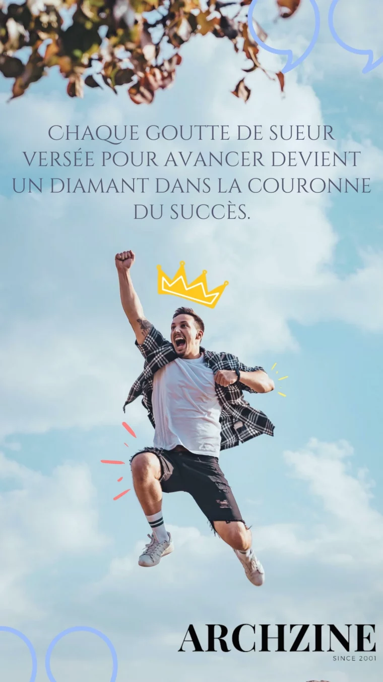 message d encouragement motivation homme saute ciel nuages