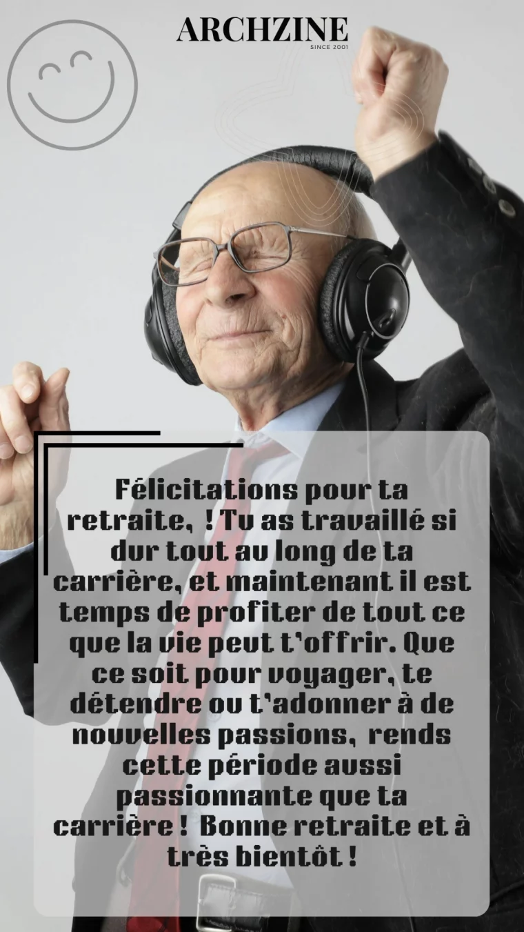message pour depart en retraite homme ecouteur musique