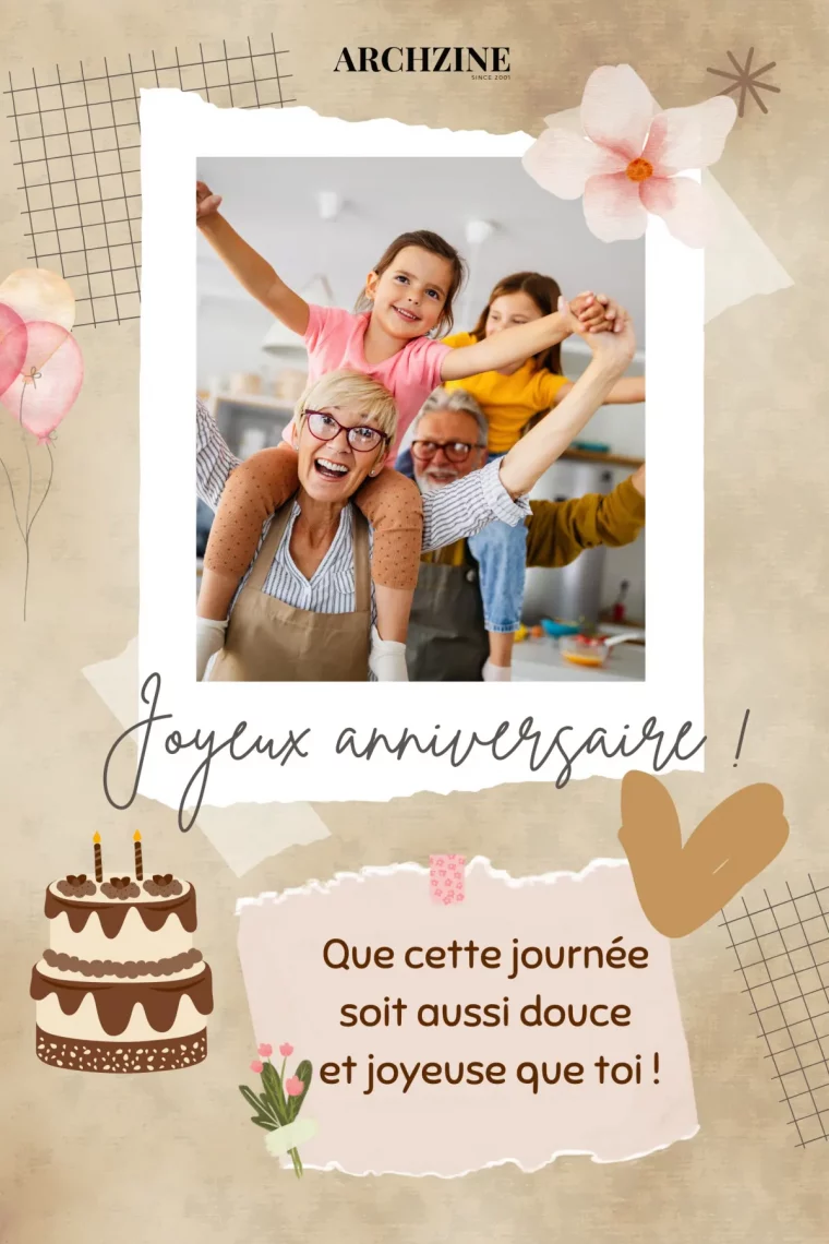 photo famille grands parents enfants message fete joyeuse