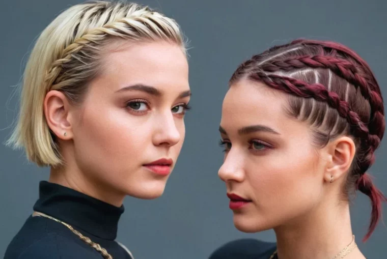 tendances tresses cheveux courts 2 femmes. webp