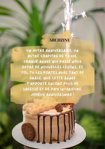 voeux d anniversaire touchant gateau message plantes vertes