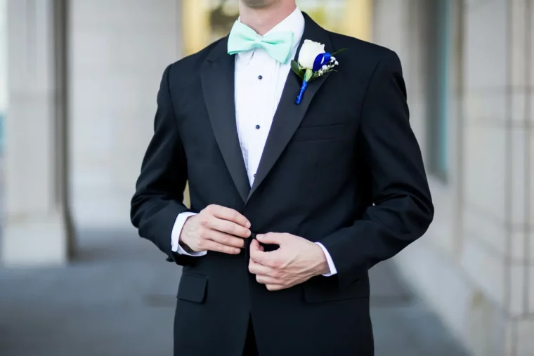 costume tenue homme mariage papillon noeud vert menthe chemise