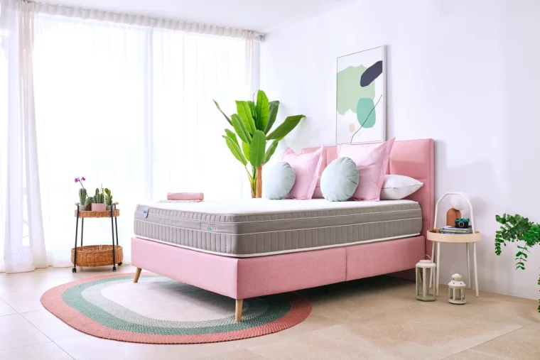 idées de deco de la chambre à coucher style boheme lit rose