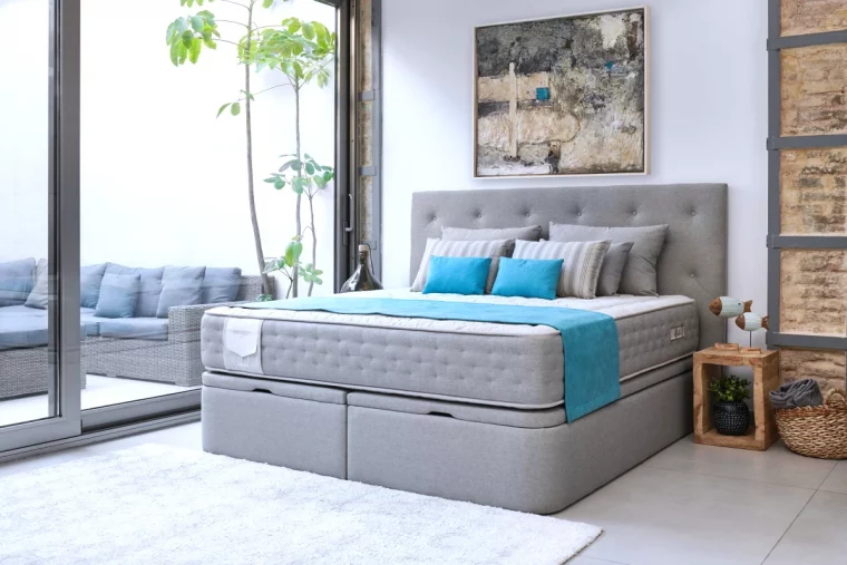 lit et matelats sur mesure couleur gris style contemporain