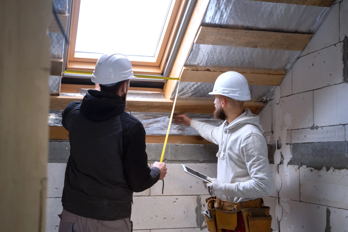 deux ouvriers ilosalation fentres velux