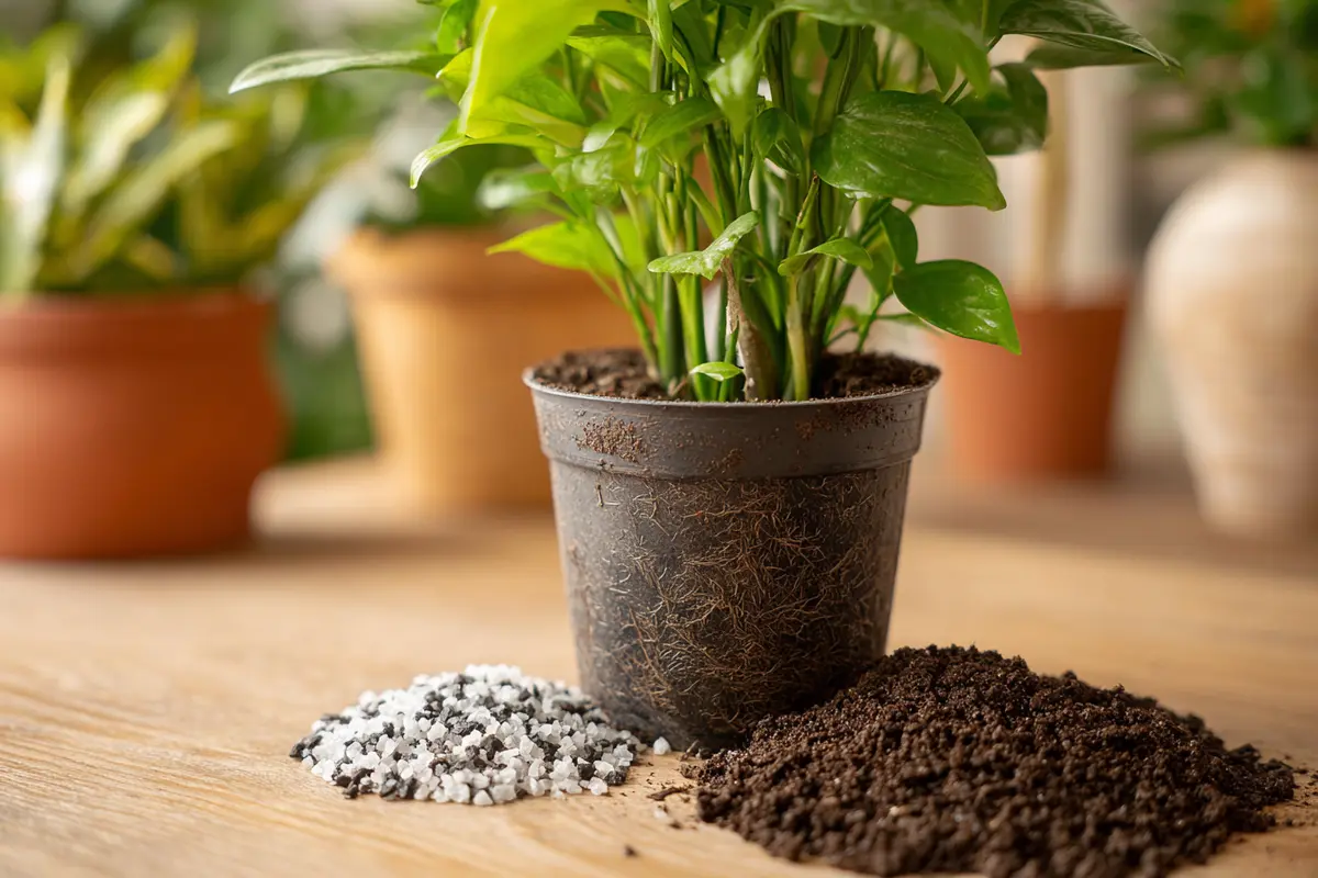 cafy et sel dans mes plantes elles ont bryly. lerreur y yviter