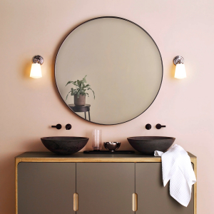 idees de lumianires salle de bain miroir rond