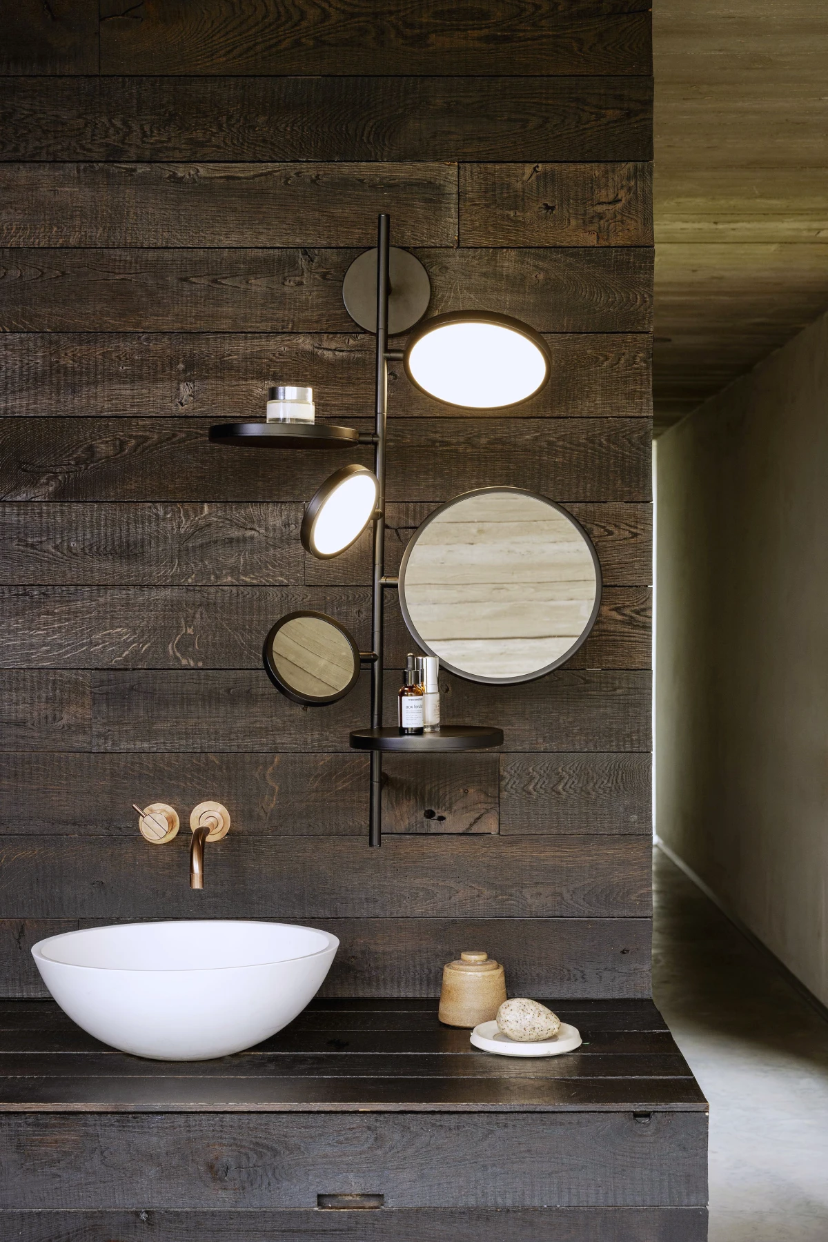 lumiere salle de bain led maquillage miroirs ronds