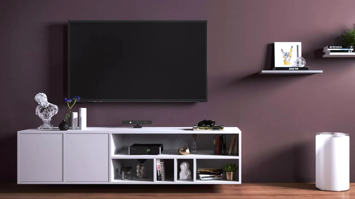 etagere suspendu meuble blqnc pour tv