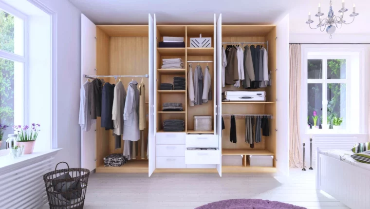 garde robe suspendu sur mesure tiroirs chambre a coucher