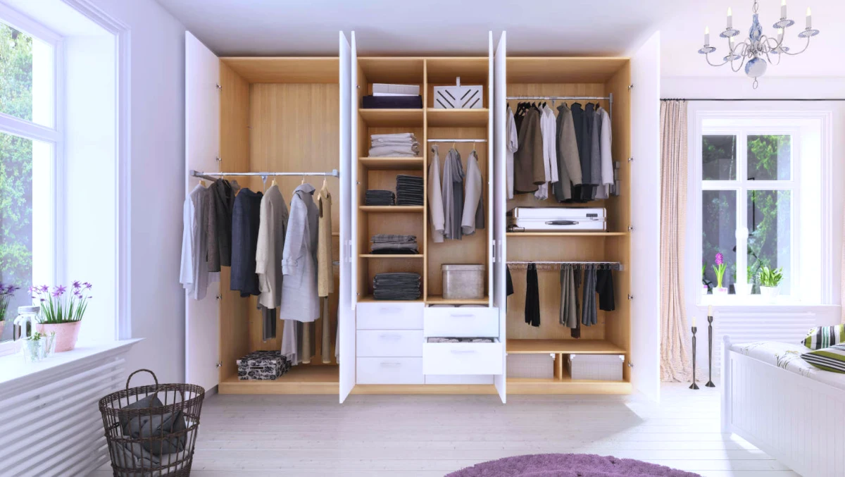 garde robe suspendu sur mesure tiroirs chambre a coucher